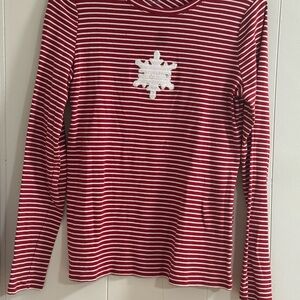 Talbots Red and White Striped Cotton Top